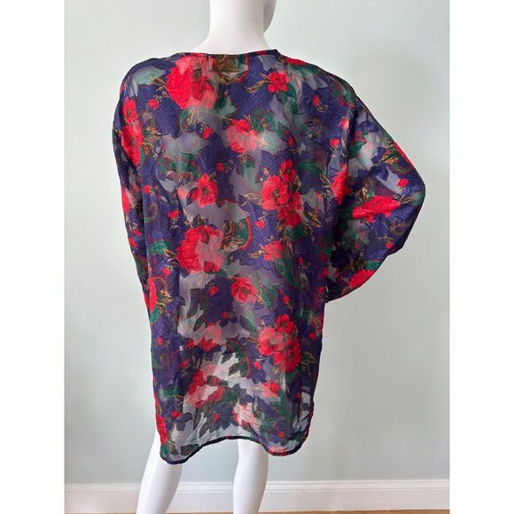 Vintage Victoria's Secret Gold Label Sheer Rose Floral Paisley Top Blouse size L - Picture 2 of 7